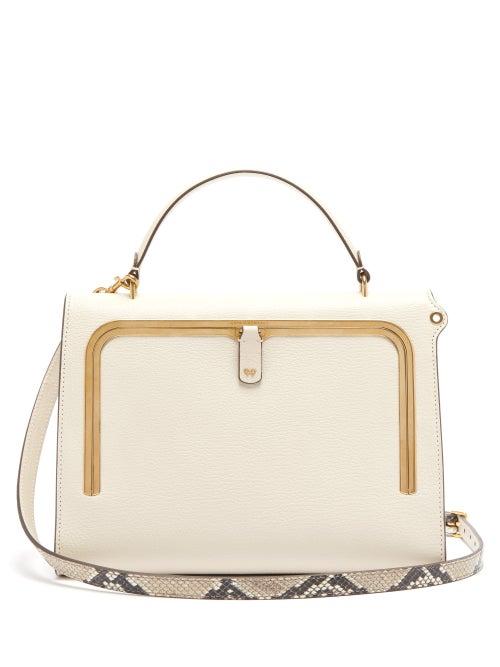 Matchesfashion.com Anya Hindmarch - Postbox Medium Leather Cross Body Bag - Womens - White