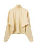Ladies Rtw Lemaire - Batwing-sleeve Cotton-jersey Top - Womens - Mid Cream