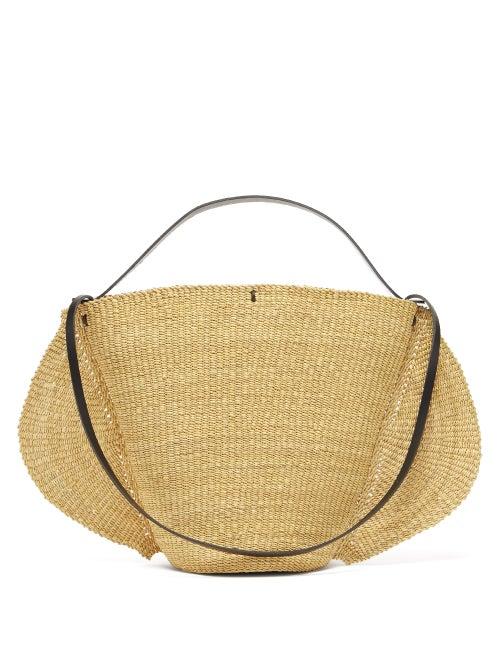 Ladies Bags Ines Bressand - N.30 Akamae Leather-trimmed Straw Bag - Womens - Beige Multi