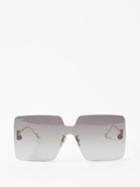 Loewe Eyewear - Anagram Shield Metal Sunglasses - Womens - Gold Grey