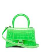 Matchesfashion.com Balenciaga - Hourglass Small Croc-effect Leather Bag - Womens - Green