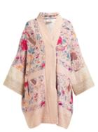 Matchesfashion.com By Walid - Jasemine Floral Embroidered Antique Silk Coat - Womens - Pink Multi