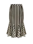 Matchesfashion.com Altuzarra - Crocus Striped Wool Blend Skirt - Womens - Black Stripe