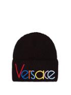 Matchesfashion.com Versace - Vintage Logo Knit Beanie Hat - Mens - Black Multi