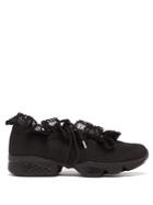 Ganni Harriet Lace-trimmed Faille Low-top Trainers