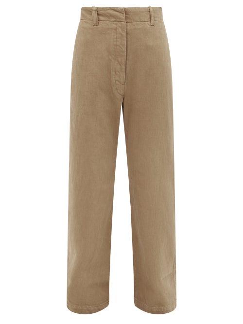 Matchesfashion.com Lemaire - High-rise Garment-dyed Straight-leg Jeans - Womens - Light Brown