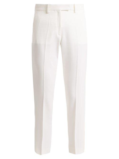 Matchesfashion.com Racil - Aries Slim Leg Wool Cropped Trousers - Womens - Ivory