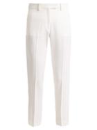 Matchesfashion.com Racil - Aries Slim Leg Wool Cropped Trousers - Womens - Ivory