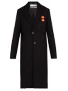 Matchesfashion.com Off-white - Single Breasted Wool Blend Overcoat - Mens - Black