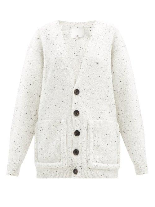 Matchesfashion.com Tibi - V-neck Recycled Wool-blend Cardigan - Womens - Ivory Multi