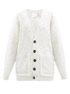 Matchesfashion.com Tibi - V-neck Recycled Wool-blend Cardigan - Womens - Ivory Multi