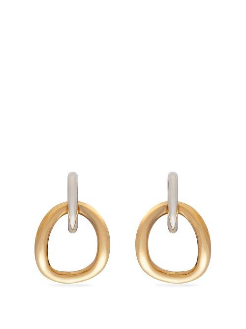 Matchesfashion.com Charlotte Chesnais - Inner Naho Gold Vermile And Silver Plated Earrings - Womens - Gold