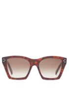 Matchesfashion.com Celine Eyewear - Square Tortoiseshell Effect Acetate Sunglasses - Womens - Tortoiseshell