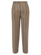 Matchesfashion.com Ditions M.r - Paul Striped Wool Blend Trousers - Mens - Brown