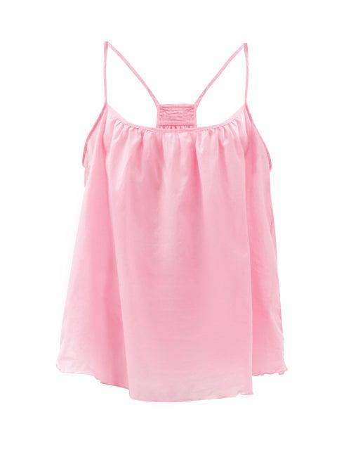 Ladies Lingerie Loup Charmant - Scoop-neck Organic-cotton Cami Top - Womens - Pink