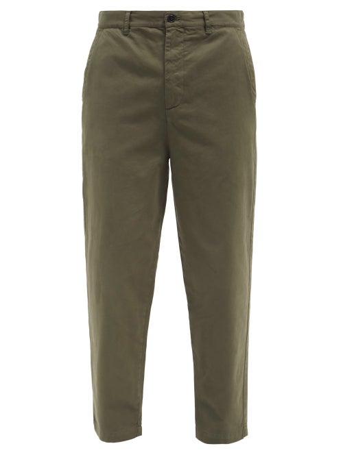 Mens Rtw Raey - Tapered Cotton Chino Trousers - Mens - Dark Khaki