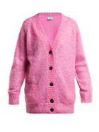 Matchesfashion.com Prada - Mohair Blend Cardigan - Womens - Pink