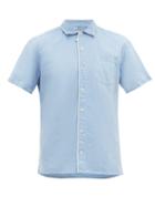 Matchesfashion.com Oliver Spencer - Hawaiian Piped Linen Blend Shirt - Mens - Blue