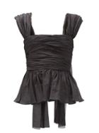 Matchesfashion.com Brock Collection - Ruched Cotton-blend Top - Womens - Black