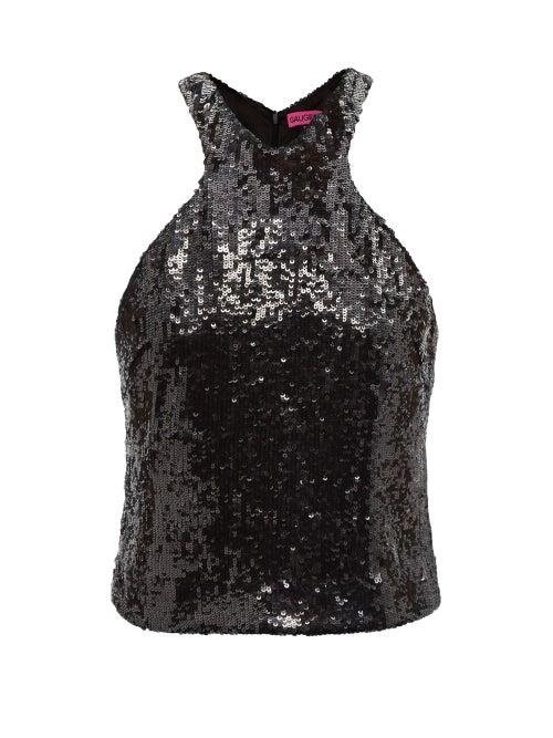 Gauge81 - Nour Recycled-sequins Racerback Tank Top - Womens - Black