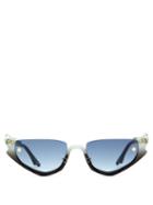 Matchesfashion.com Moy Atelier - Stranger's Ray Cat Eye Acetate Sunglasses - Womens - Blue