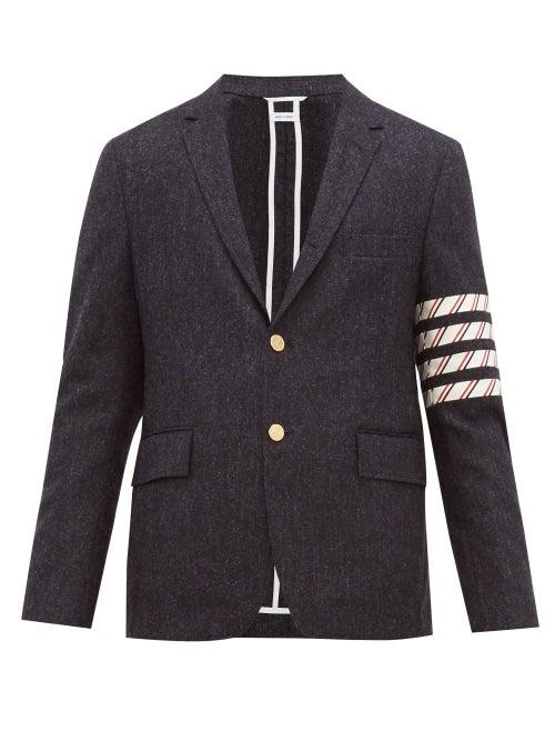 Matchesfashion.com Thom Browne - 4 Bar Single Breasted Tweed Jacket - Mens - Navy