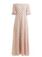 Matchesfashion.com Valentino - Floral Print Silk Crepe Dress - Womens - Multi