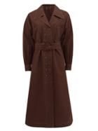 Matchesfashion.com Fendi - Double-breasted Belted Cotton Trench Coat - Womens - Brown