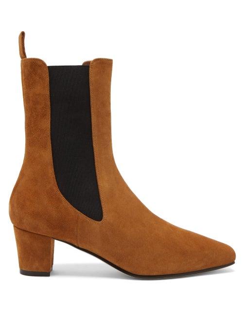 Matchesfashion.com Paris Texas - Square-toe Suede Chelsea Boots - Womens - Tan