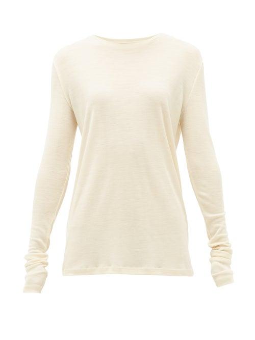 Matchesfashion.com Raey - Long-sleeved Organic-wool T-shirt - Womens - Ivory