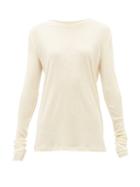 Matchesfashion.com Raey - Long-sleeved Organic-wool T-shirt - Womens - Ivory