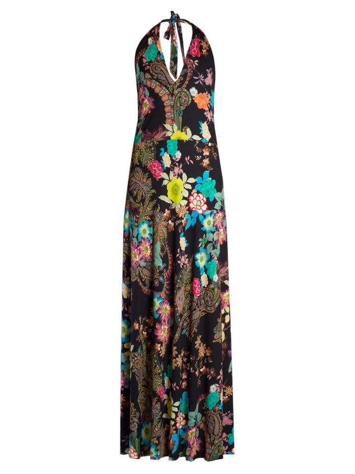 Etro Floral Paisley-print Halterneck Gown