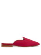 Matchesfashion.com Le Monde Beryl - Venetian Backless Linen Loafers - Womens - Red