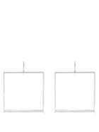 Saint Laurent - Square-hoop Earrings - Womens - Silver