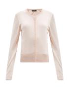 Matchesfashion.com Dolce & Gabbana - Round-neck Silk Cardigan - Womens - Light Pink