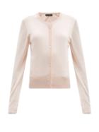 Matchesfashion.com Dolce & Gabbana - Round-neck Silk Cardigan - Womens - Light Pink