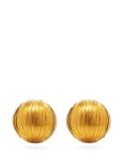 Matchesfashion.com Saint Laurent - Grooved Cabochon Clip Earrings - Womens - Gold