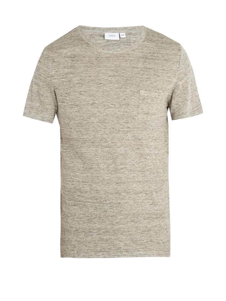 Onia Chad Linen-blend Jersey T-shirt