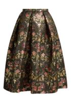 Matchesfashion.com Erdem - Ina Floral Jacquard Skirt - Womens - Black Multi