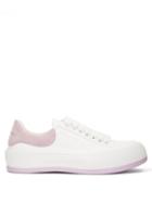 Alexander Mcqueen - Deck Canvas And Suede Trainers - Womens - White Multi