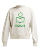 Matchesfashion.com Isabel Marant Toile - Moby Flocked Logo Cotton Blend Sweatshirt - Womens - Ivory
