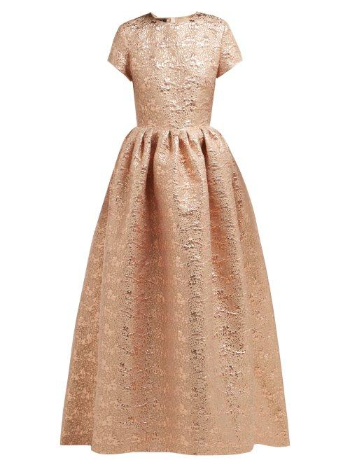 Matchesfashion.com Rochas - Floral Brocade Gown - Womens - Pink