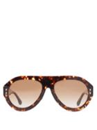 Matchesfashion.com Isabel Marant Eyewear - Trendy Aviator Tortoiseshell-acetate Sunglasses - Womens - Tortoiseshell