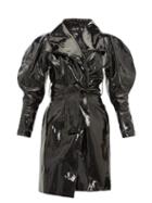 Matchesfashion.com Elzinga - Balloon Sleeve Pvc Trench Coat - Womens - Black