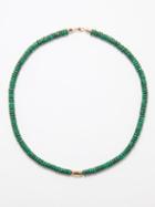 Luis Morais - Hexagon Bolt Evil Eye & 14kt-gold Beaded Necklace - Mens - Green