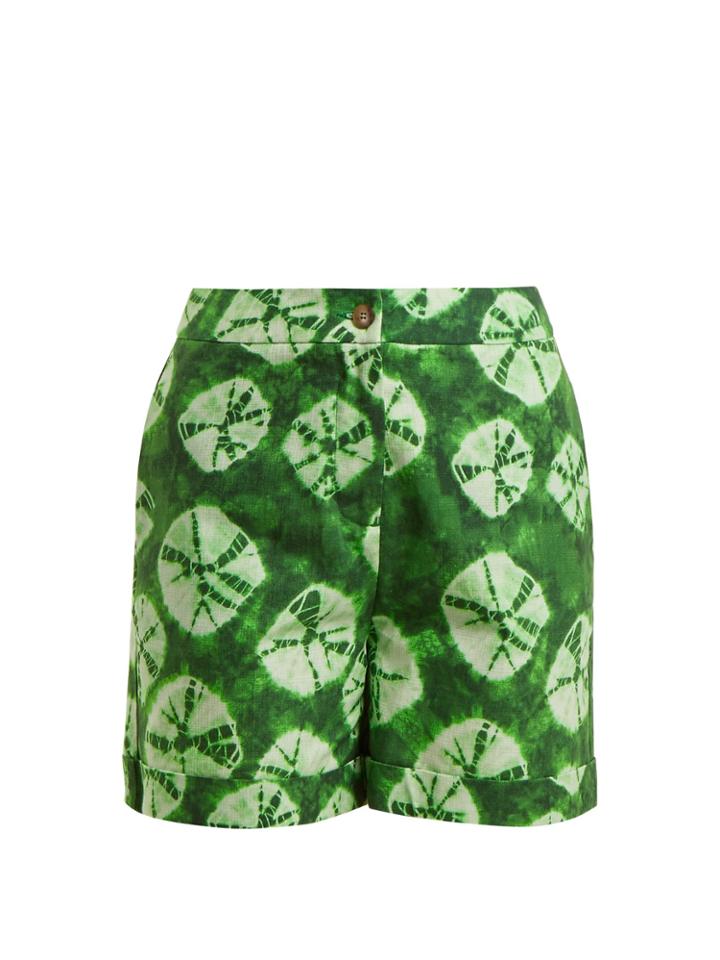 Stella Jean Tie-dye Print Cotton Shorts