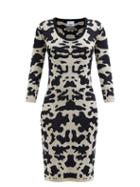 Burberry - Dahlya Blot-jacquard Knit Dress - Womens - Black White