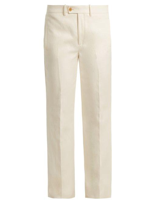 Matchesfashion.com Joseph - Costa High Rise Wide Leg Trousers - Womens - Cream