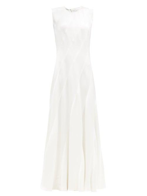 Matchesfashion.com Maison Rabih Kayrouz - Sleeveless Grained-satin Gown - Womens - Cream