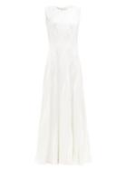 Matchesfashion.com Maison Rabih Kayrouz - Sleeveless Grained-satin Gown - Womens - Cream